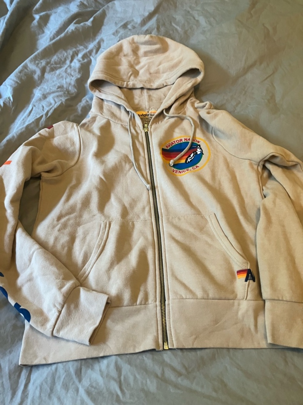 NWT Aviator Nation Hoodie, Sz S, SAND